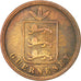 Monnaie, Guernsey, 4 Doubles, 1864, Heaton, Birmingham, TB+, Bronze, KM:5