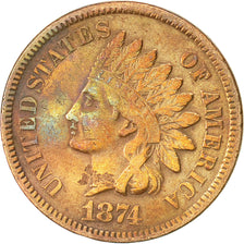 Coin, United States, Indian Head Cent, Cent, 1874, U.S. Mint, Philadelphia