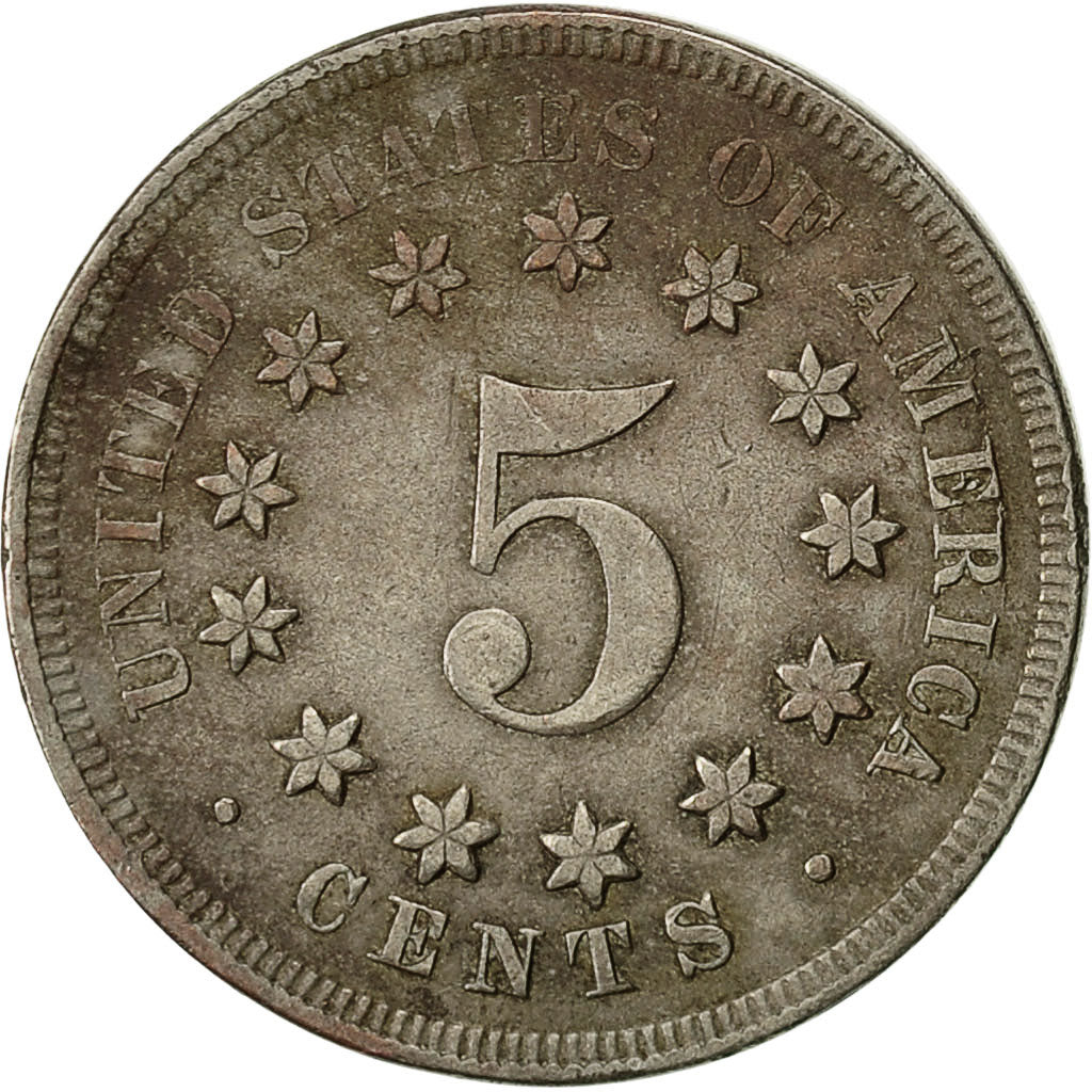 Monnaie, États-Unis, Shield Nickel, 5 Cents, 1867, U.S. Mint, Philadelphie