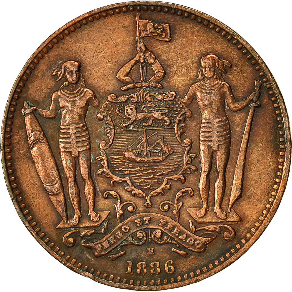 Coin, BRITISH NORTH BORNEO, Cent, 1886, Heaton, Birmingham, AU(55-58), Bronze