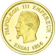 Francia, Medal, Réplique Essai 50 Francs Napoléon III, History, FDC, Oro