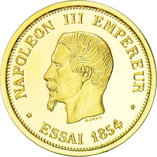 France, Medal, Réplique Essai 50 Francs Napoléon III, History, FDC, Or