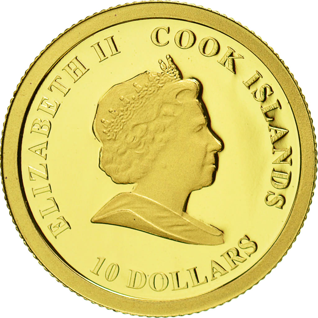 Coin, Cook Islands, Elizabeth II, 10 Dollars, 2008, MS(65-70), Gold, KM:1206