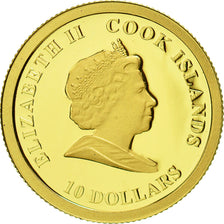 Moneta, Isole Cook, Elizabeth II, 10 Dollars, 2008, FDC, Oro, KM:1206