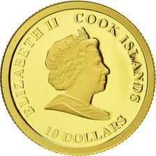 Coin, Cook Islands, Elizabeth II, 10 Dollars, 2008, MS(65-70), Gold, KM:1206