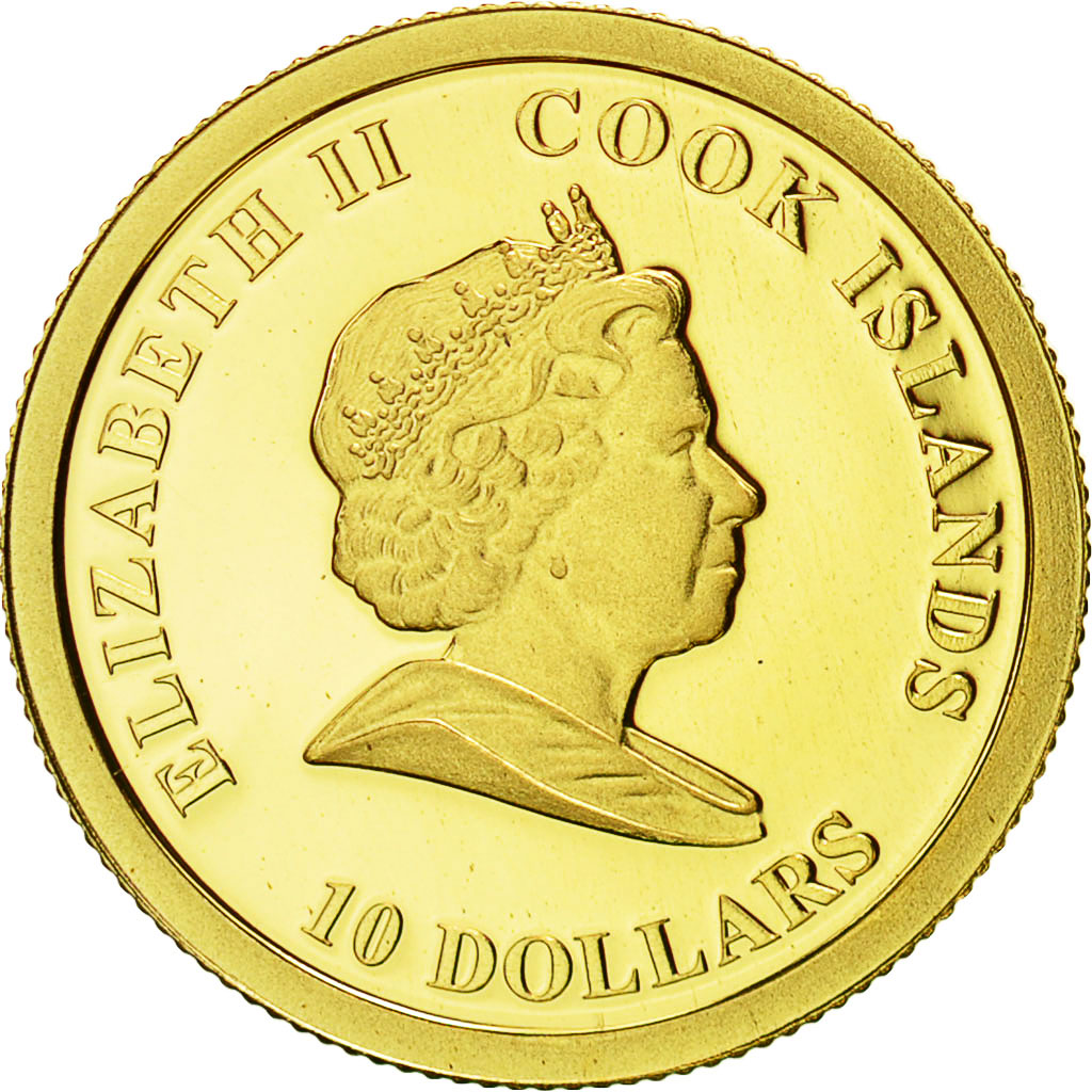 Coin, Cook Islands, Elizabeth II, 10 Dollars, 2010, CIT, MS(65-70), Gold