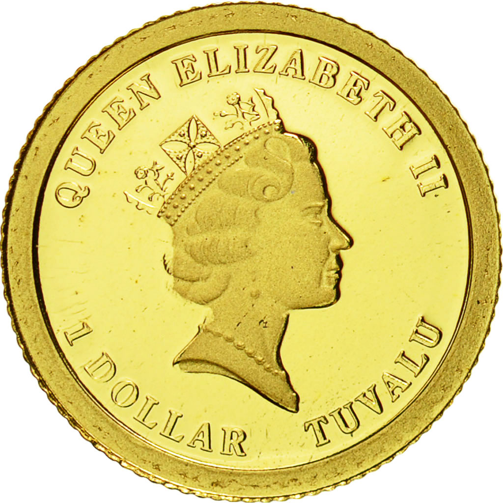 Coin, Tuvalu, Elizabeth II, Dollar, 2010, CIT, MS(65-70), Gold, KM:114