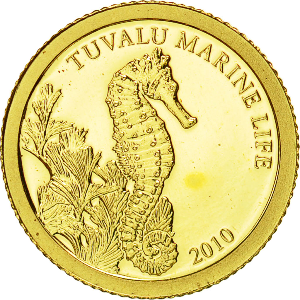 Coin, Tuvalu, Elizabeth II, Dollar, 2010, CIT, MS(65-70), Gold, KM:114