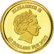 Fiji, Elizabeth II, 10 Dollars, Earth, 2010, MS(65-70), Gold, KM 219