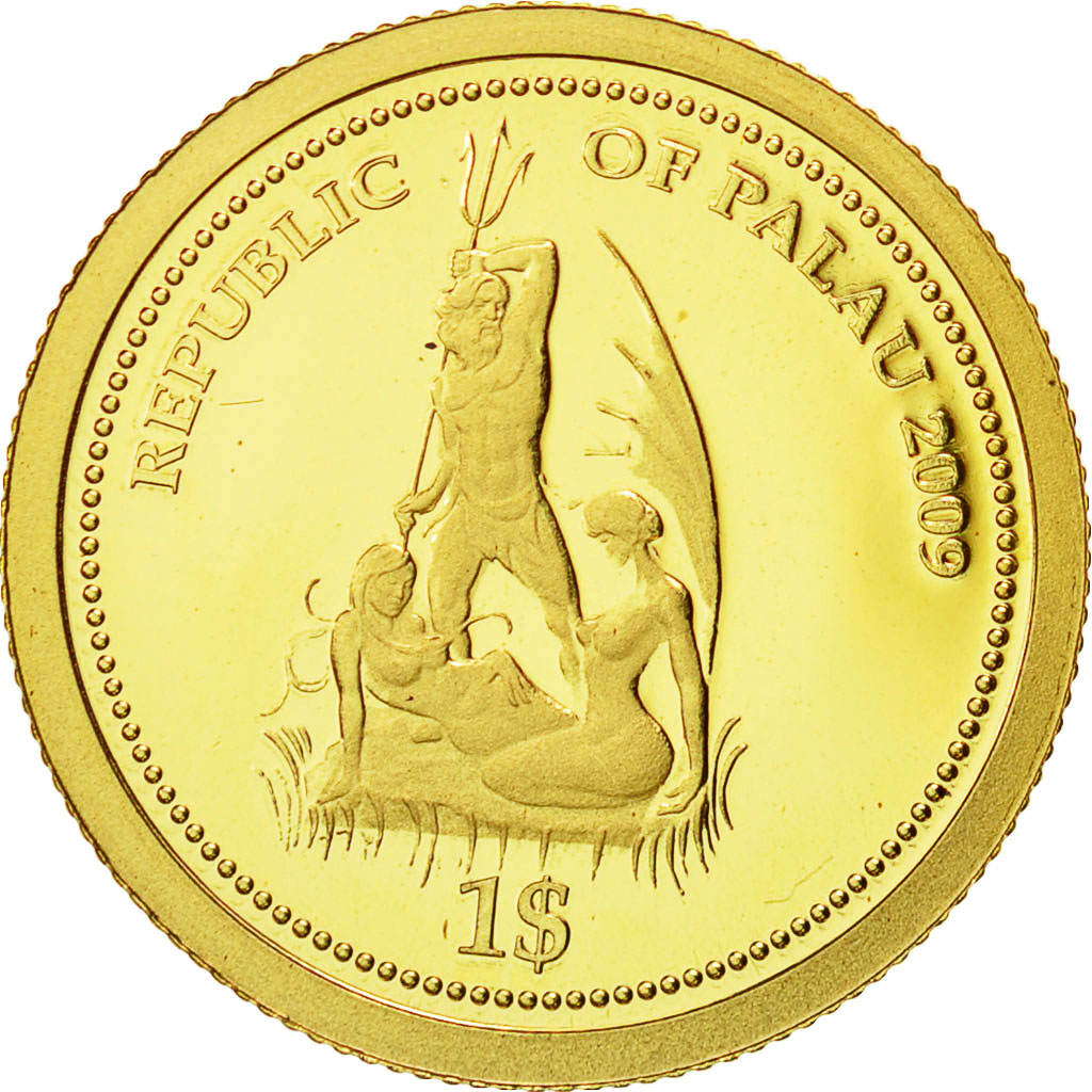 Palau, Dollar, Marine Life Protection, 2009, CIT, MS(65-70), Gold, KM 234