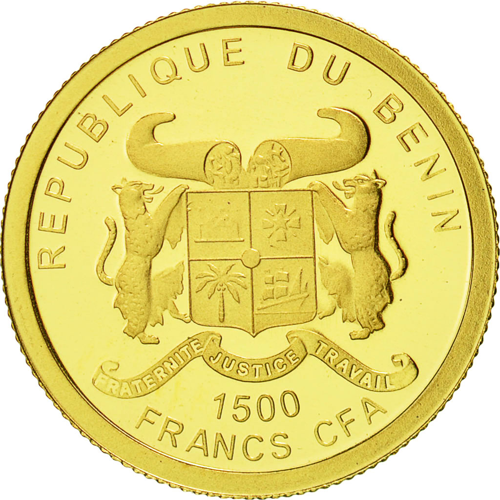 Moneta, Benin, 1500 Francs CFA, 2011, FDC, Oro