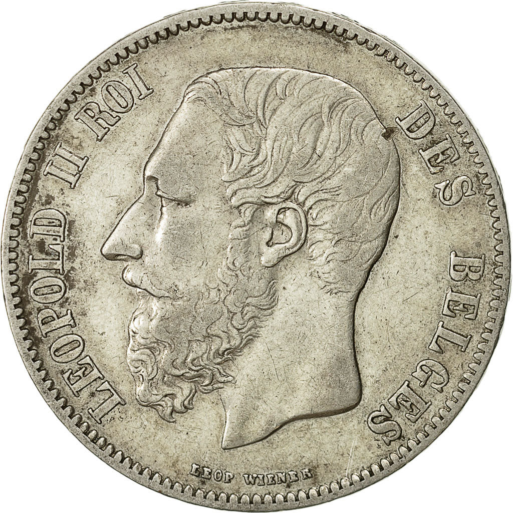 Coin, Belgium, Leopold II, 5 Francs, 5 Frank, 1869, EF(40-45), Silver, KM:24