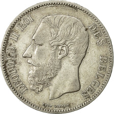 Coin, Belgium, Leopold II, 5 Francs, 5 Frank, 1869, EF(40-45), Silver, KM:24
