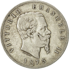 Coin, Italy, Vittorio Emanuele II, 5 Lire, 1875, Milan, VF(30-35), Silver