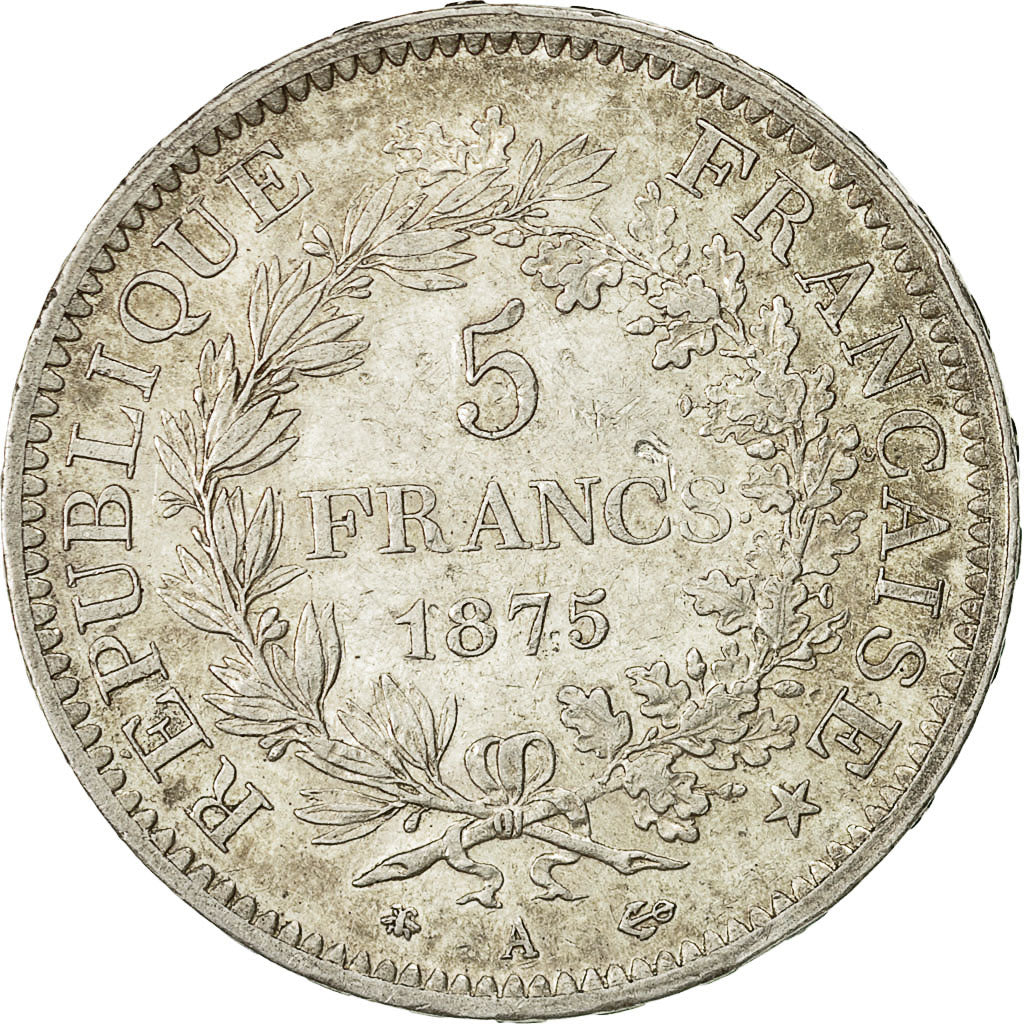 Coin, France, Hercule, 5 Francs, 1875, Paris, AU(50-53), Silver, KM:820.1