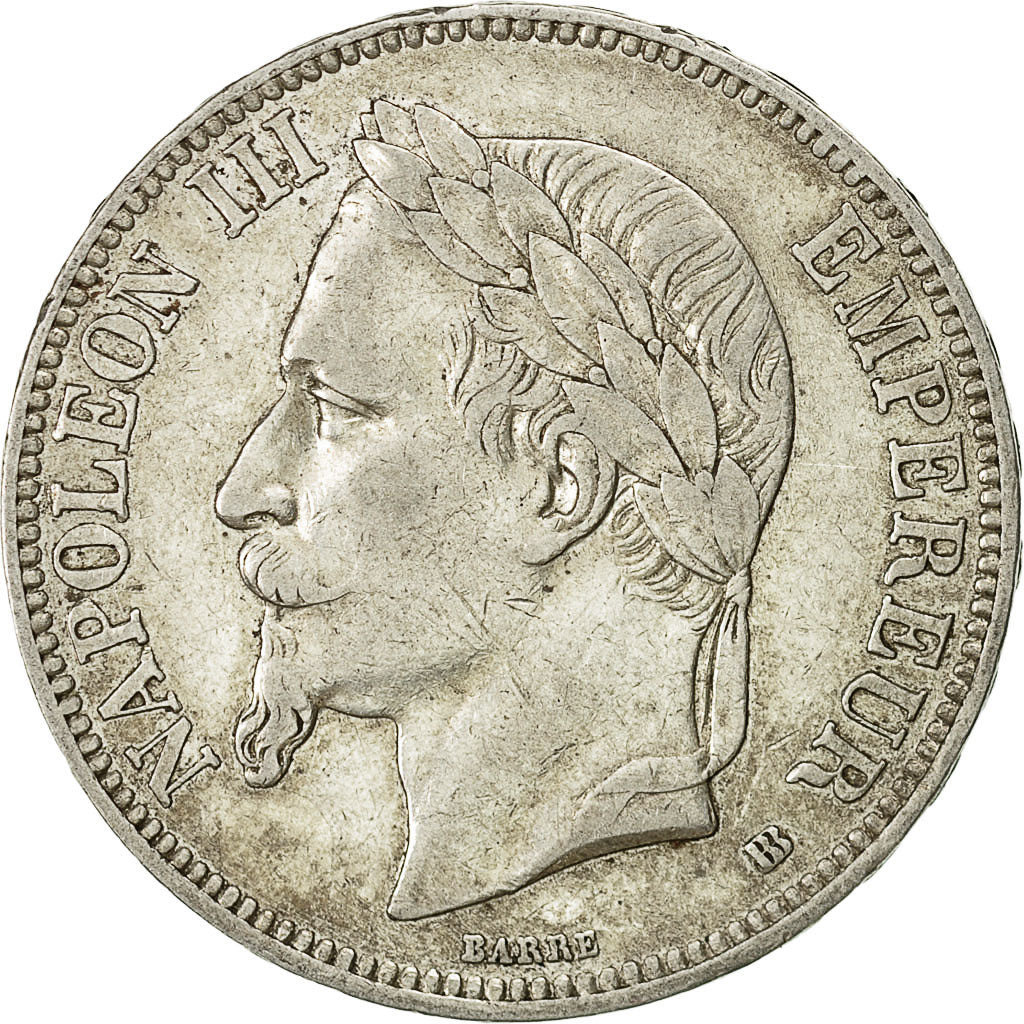 Coin, France, Napoléon III, 5 Francs, 1867, Strasbourg, EF(40-45), Silver
