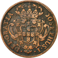 Monnaie, Portugal, Jose I, 10 Reis, X; 1/2 Vinten, 1763, TTB, Cuivre, KM:243.2