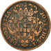 Moneda, Portugal, Jose I, 10 Reis, X; 1/2 Vinten, 1763, MBC, Cobre, KM:243.2