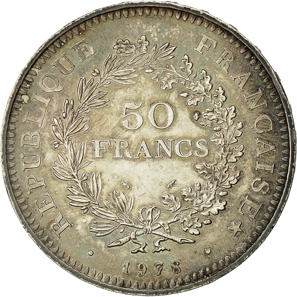 Coin, France, Hercule, 50 Francs, 1978, Paris, MS(60-62), Silver, KM:941.1