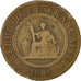 FRENCH INDO-CHINA, Cent, 1886, Paris, F(12-15), Bronze, KM 1
