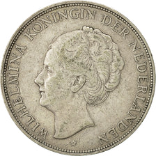 Netherlands, Wilhelmina I, 2-1/2 Gulden, 1929, EF(40-45), Silver, KM:165