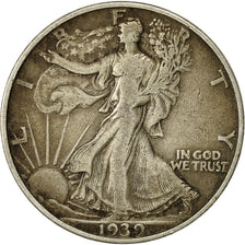 Moneda, Estados Unidos, Walking Liberty Half Dollar, Half Dollar, 1939, U.S.
