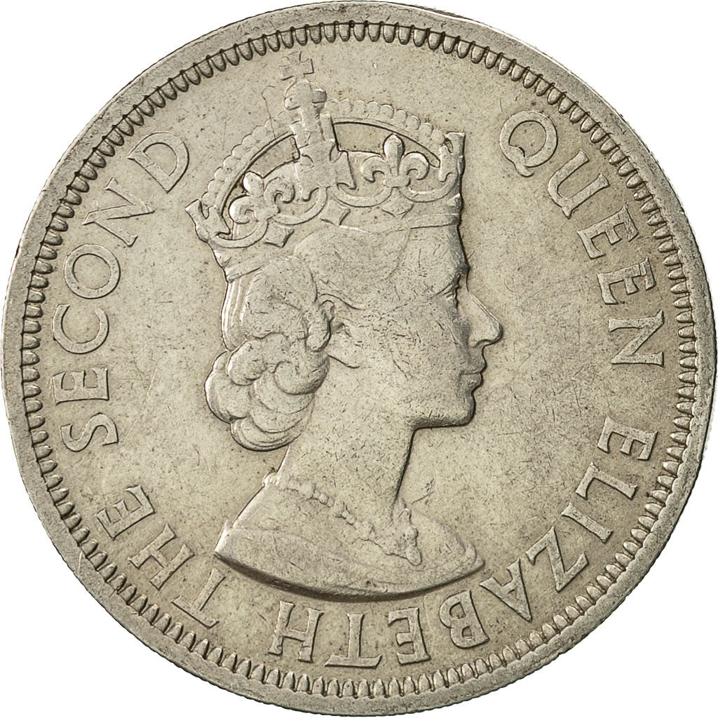 Moneda, Estados del Caribe Oriental , Elizabeth II, 50 Cents, 1955, EBC, Cobre -