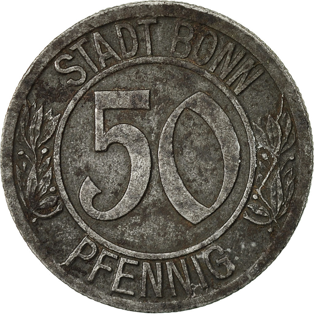 Coin, GERMANY, WEIMAR REPUBLIC, 50 Pfennig, 1920, Bonn, EF(40-45)