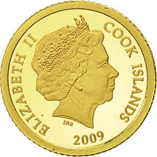 Munten, Cookeilanden, Elizabeth II, 5 Dollars, 2009, Valcambi, FDC, Goud