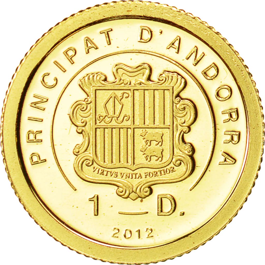 Coin, Andorra, Diner, 2012, B.H. Mayer, MS(65-70), Gold, KM:349