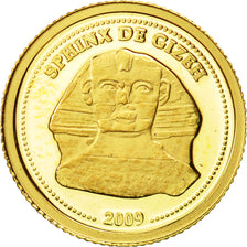 CONGO, DEMOCRATIC REPUBLIC, 10 Francs, Gizeh Sphinx, 2009, MS(65-70), Gold