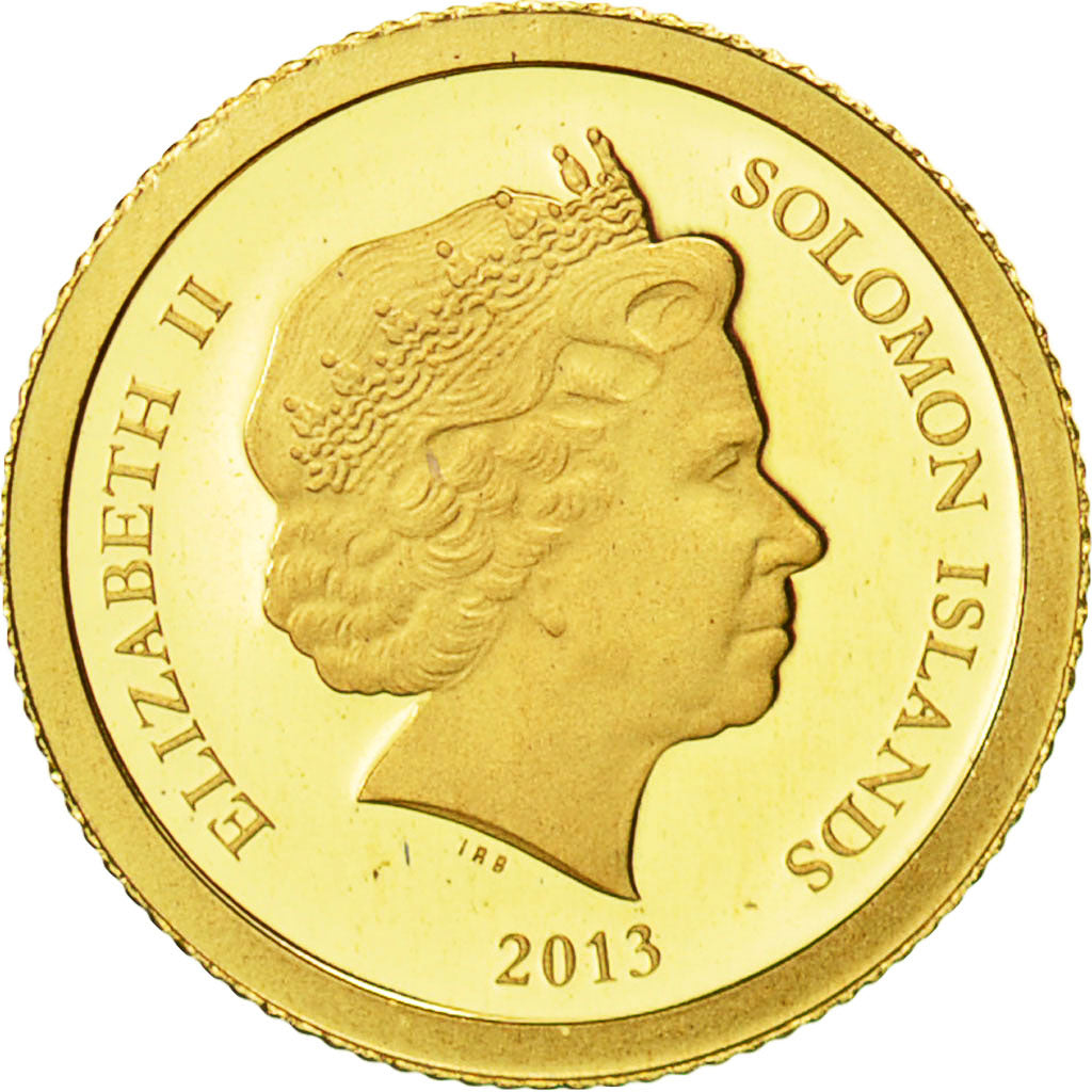 Solomon Islands, 5 Dollars, Nefertiti, 2013, MS(65-70), Gold