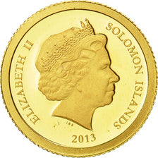 Solomon Islands, 5 Dollars, Nefertiti, 2013, MS(65-70), Gold