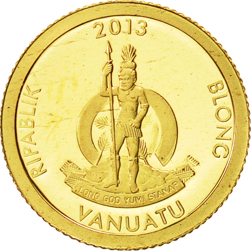 Vanuatu, 20 Vatu, Vitruvian Man, 2013, MS(65-70), Gold