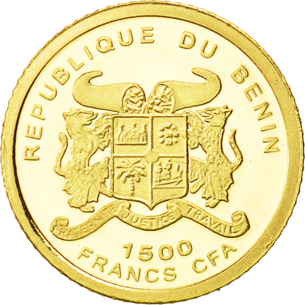 Coin, Benin, 1500 Francs CFA, 2007, MS(65-70), Gold
