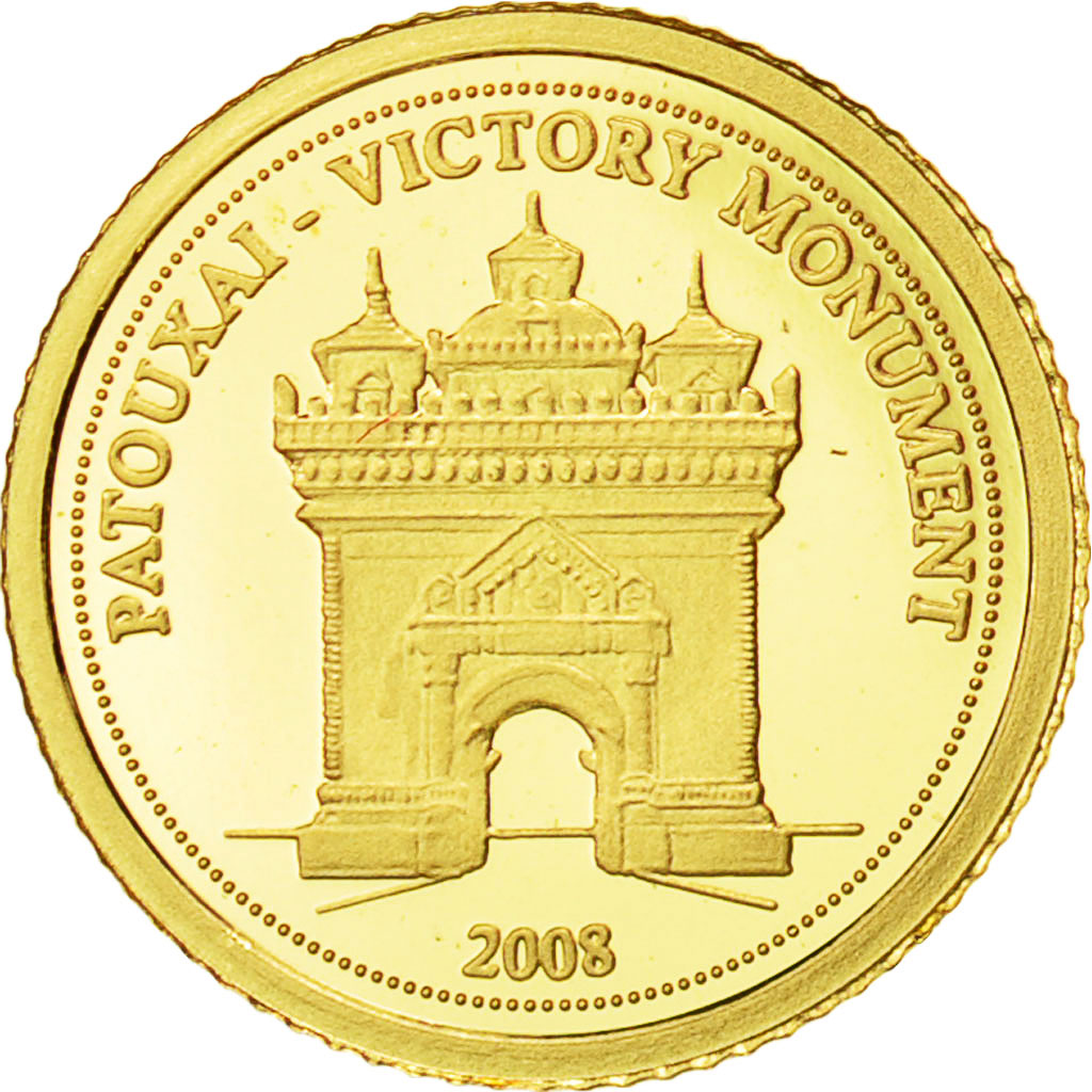 Coin, Lao, 500 Kip, 2008, Valcambi, MS(65-70), Gold, KM:160