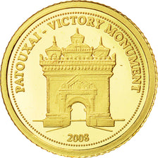 Coin, Lao, 500 Kip, 2008, Valcambi, MS(65-70), Gold, KM:160