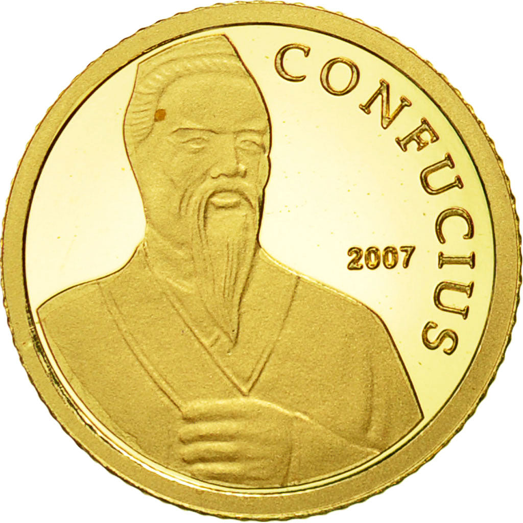 Cambodia, 5000 Riels, Confucius, 2007, MS(65-70), Gold