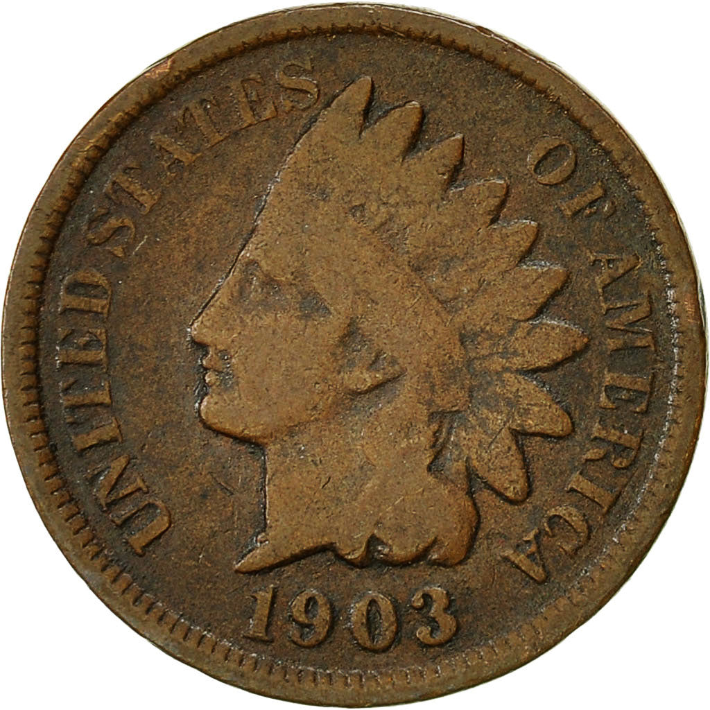 Coin, United States, Indian Head Cent, Cent, 1903, U.S. Mint, Philadelphia