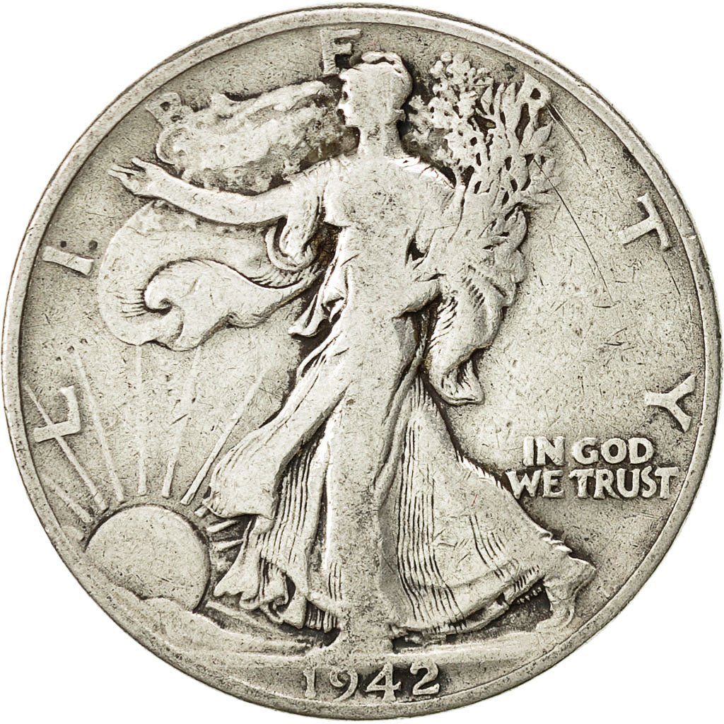 United States, Walking Liberty Half Dollar, 1942, Philadelphia, KM 142