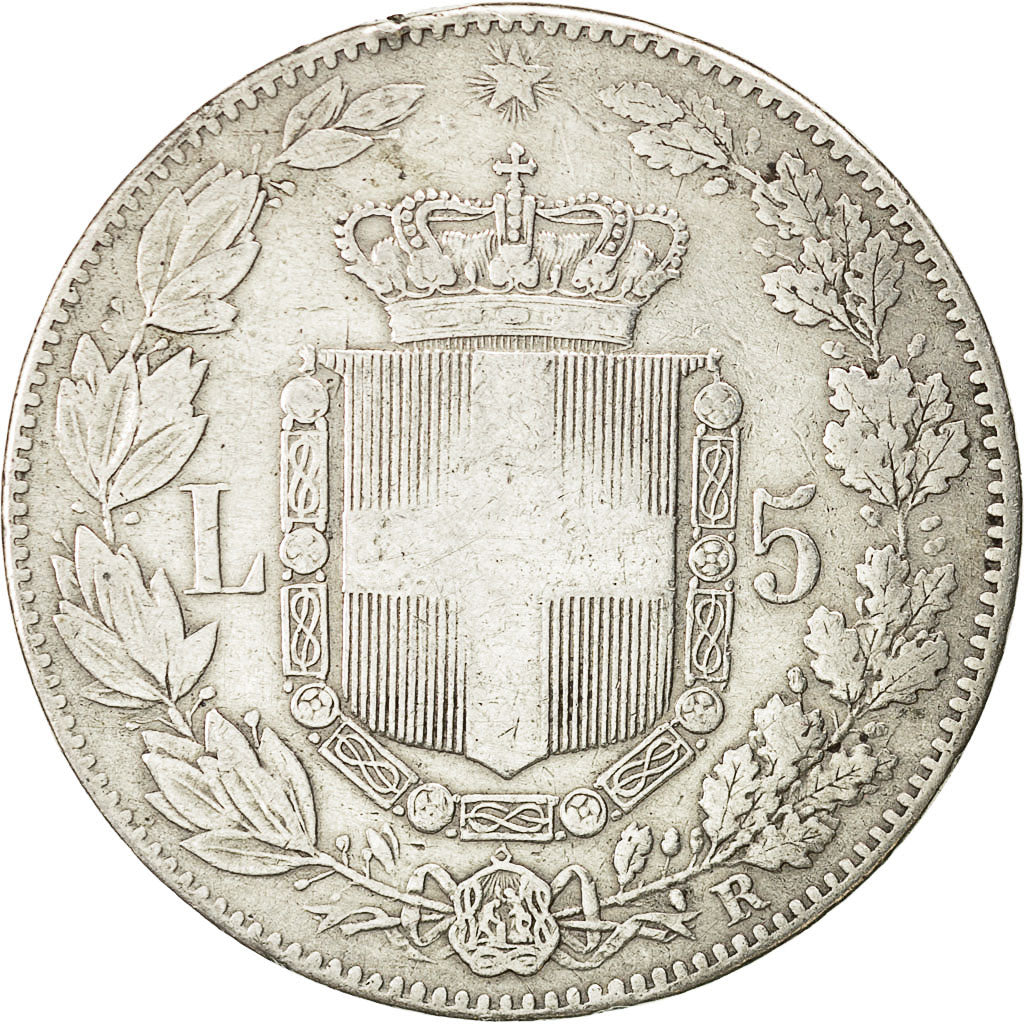 Coin, Italy, Umberto I, 5 Lire, 1879, Rome, AU(50-53), Silver, KM:20