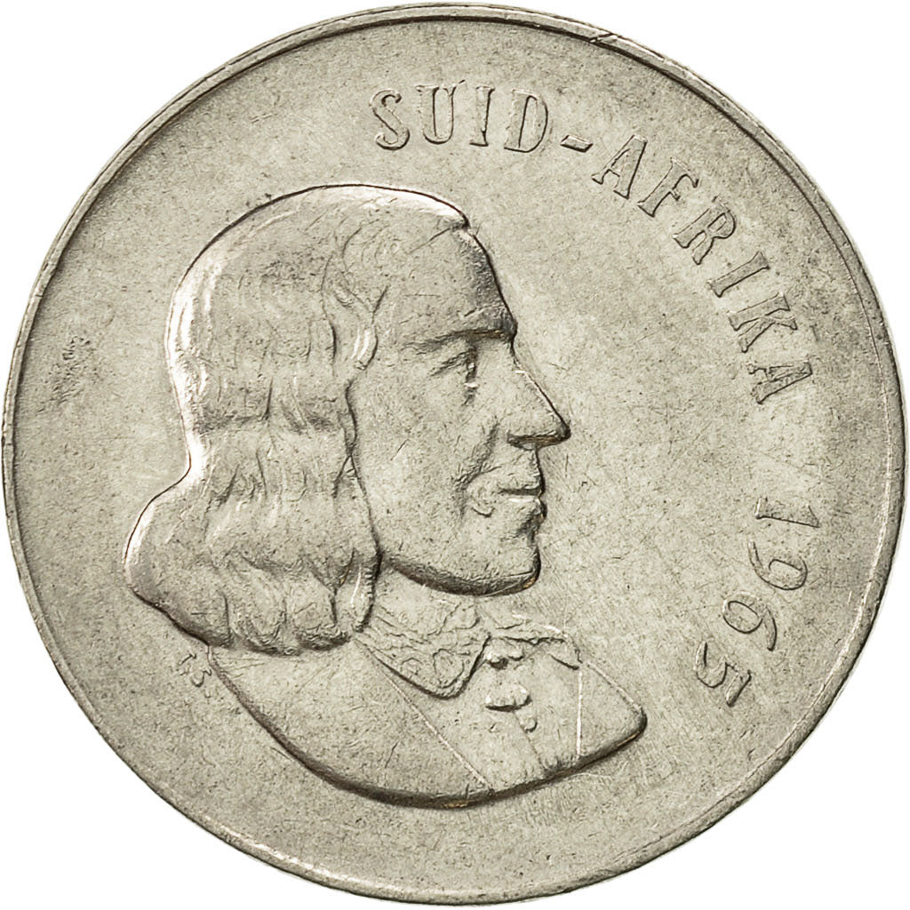 Moneta, Południowa Afryka, 20 Cents, 1965, AU(55-58), Nikiel, KM:69.1