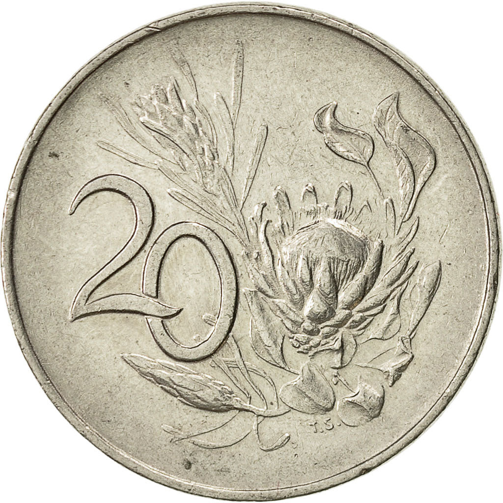 Moneta, Południowa Afryka, 20 Cents, 1965, AU(55-58), Nikiel, KM:69.1