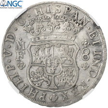 Monnaie, Mexique, Philippe V, 8 Reales, 1744, Mexico, NGC, XF Details, KM 103