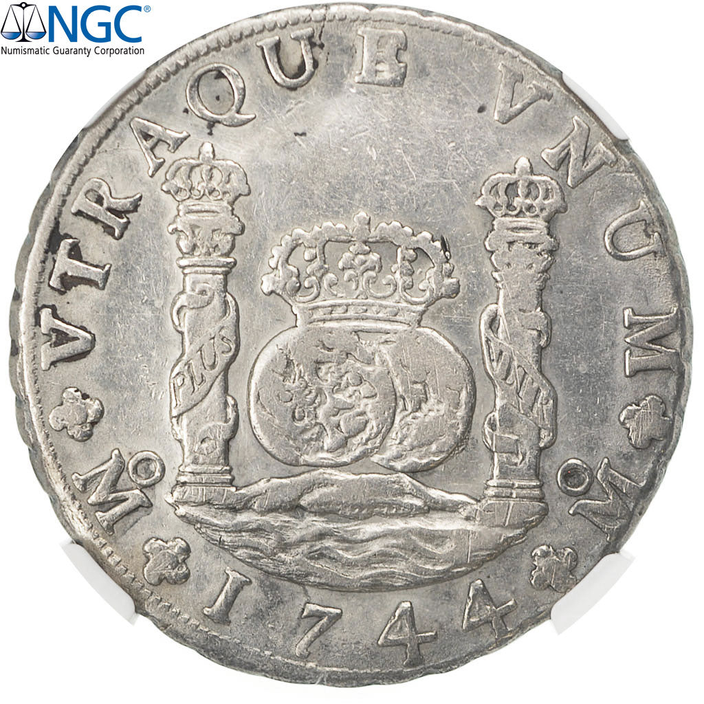Coin, Mexico, Philip V, 8 Reales, 1744, Mexico, NGC, XF Details, Silver, KM 103