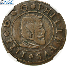 Monnaie, Espagne, Philippe IV, 16 Maravedis, 1664, Madrid, NGC, VF35, TB+