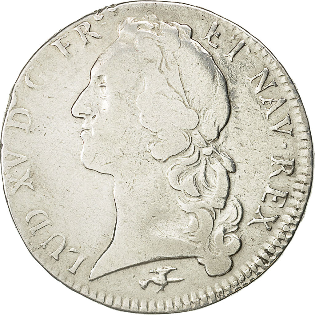 Coin, France, Louis XV, Écu au bandeau, Ecu, 1756, Lyons, VF(20-25), Silver