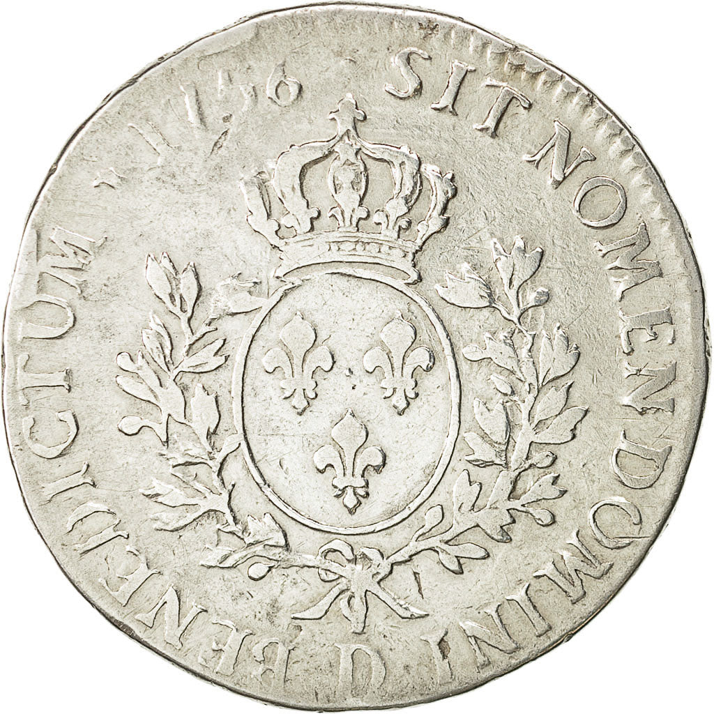 Coin, France, Louis XV, Écu au bandeau, Ecu, 1756, Lyons, VF(20-25), Silver