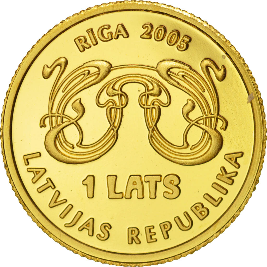 Latvia, Lats, 2005, Valcambi, Gold, KM:81