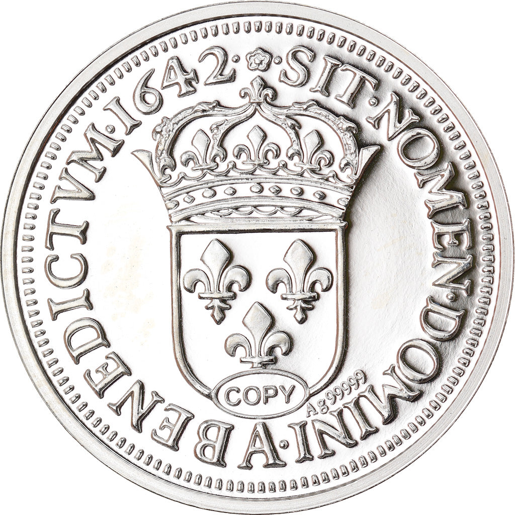 France, Medal, Reproduction de l'Ecu de Warin, Louis XIII, 60 Sols, MS(65-70)